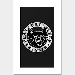 Eat Sleep Hiss Repeat Funny design for cat lovers Posters and Art